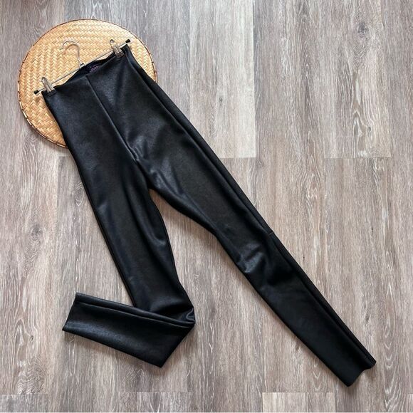 Commando‎ black faux leather suede leggings super high rise tummy control size S - Picture 2 of 7